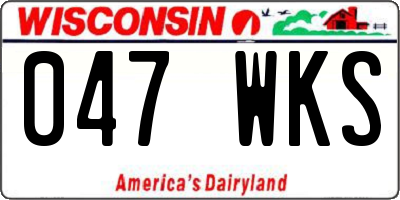 WI license plate 047WKS