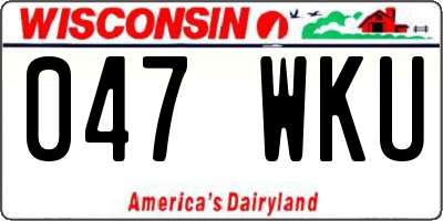 WI license plate 047WKU