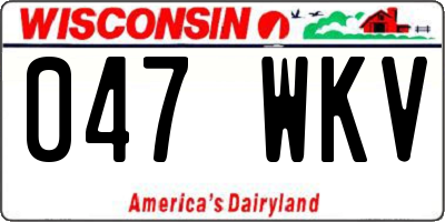 WI license plate 047WKV