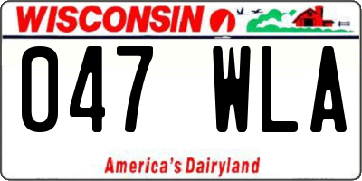 WI license plate 047WLA