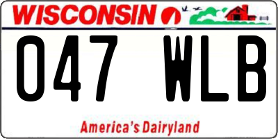 WI license plate 047WLB