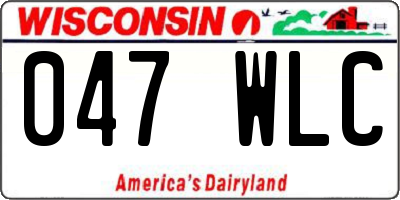 WI license plate 047WLC