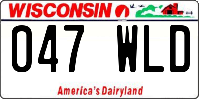 WI license plate 047WLD