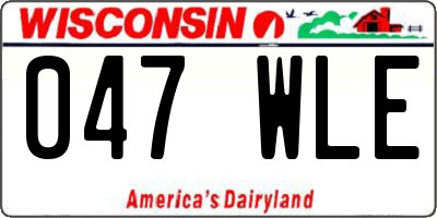 WI license plate 047WLE
