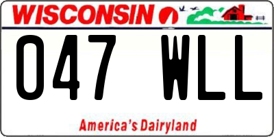 WI license plate 047WLL