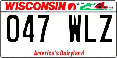 WI license plate 047WLZ