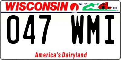 WI license plate 047WMI