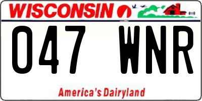WI license plate 047WNR