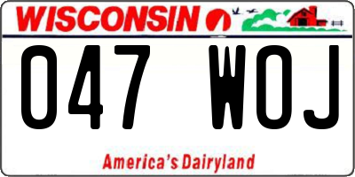 WI license plate 047WOJ