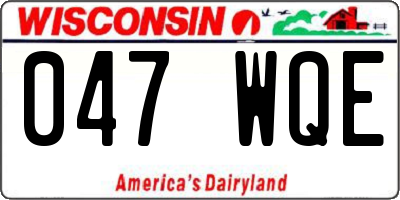 WI license plate 047WQE