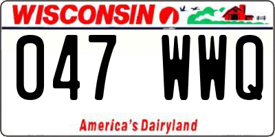 WI license plate 047WWQ