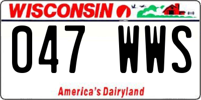 WI license plate 047WWS
