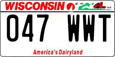 WI license plate 047WWT