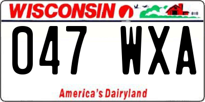 WI license plate 047WXA