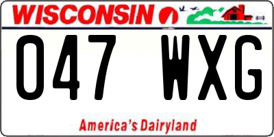 WI license plate 047WXG