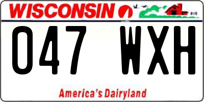 WI license plate 047WXH