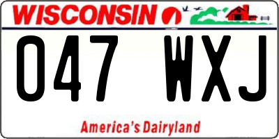 WI license plate 047WXJ