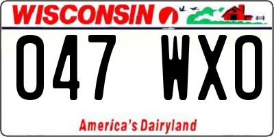 WI license plate 047WXO