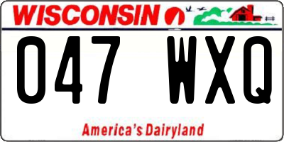 WI license plate 047WXQ