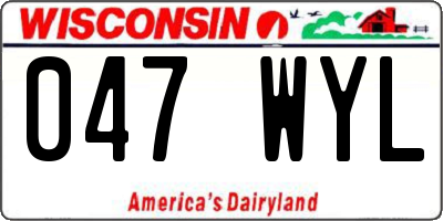 WI license plate 047WYL