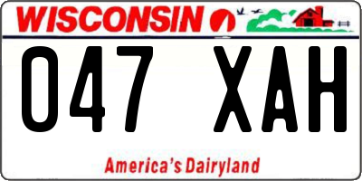 WI license plate 047XAH