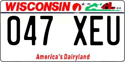 WI license plate 047XEU