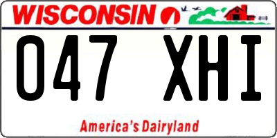 WI license plate 047XHI
