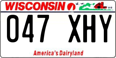 WI license plate 047XHY