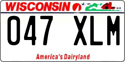 WI license plate 047XLM