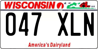 WI license plate 047XLN