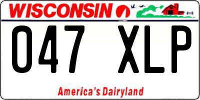 WI license plate 047XLP