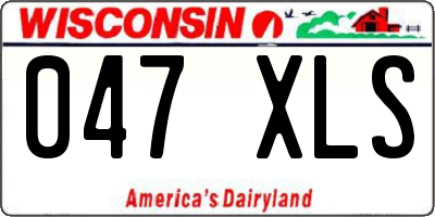 WI license plate 047XLS