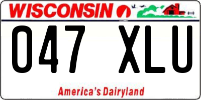 WI license plate 047XLU
