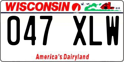 WI license plate 047XLW