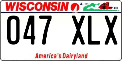 WI license plate 047XLX