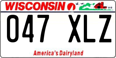 WI license plate 047XLZ