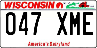 WI license plate 047XME