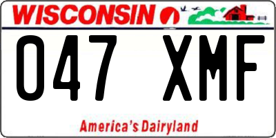 WI license plate 047XMF