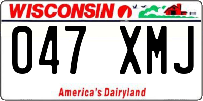 WI license plate 047XMJ