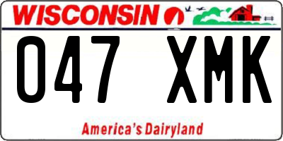 WI license plate 047XMK