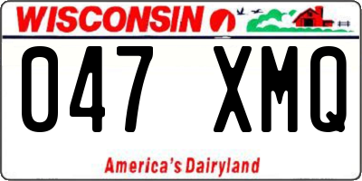 WI license plate 047XMQ