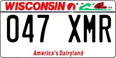 WI license plate 047XMR