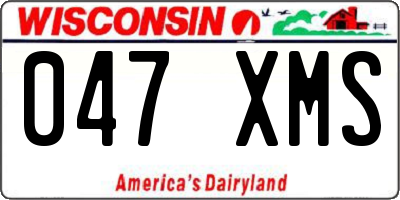 WI license plate 047XMS