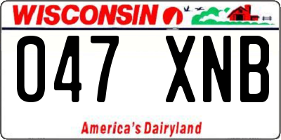 WI license plate 047XNB