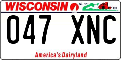 WI license plate 047XNC