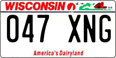 WI license plate 047XNG
