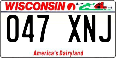 WI license plate 047XNJ