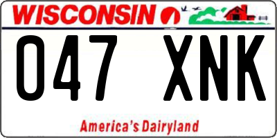 WI license plate 047XNK
