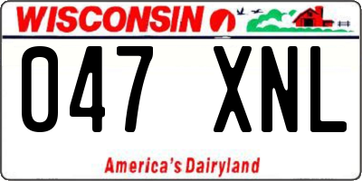 WI license plate 047XNL