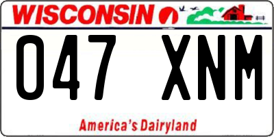 WI license plate 047XNM